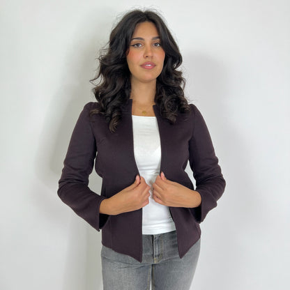 AGNONA Giacca in lane e angora aubergine
