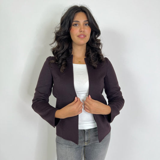 AGNONA Giacca in lane e angora aubergine