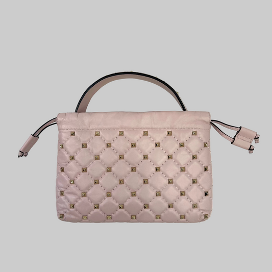 VALENTINO Borsa "Rockstud Spike" in pelle rosa chiaro