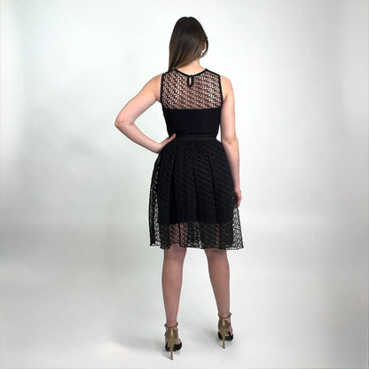 CHRISTIAN DIOR Abito traforato nero