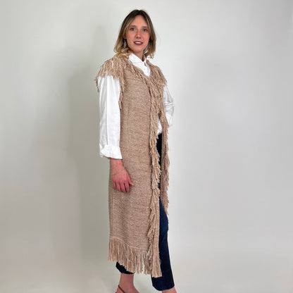 CHARLOTT Gilet in maglia beige filo lamè