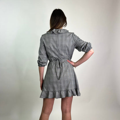 AVA ADORE Abito pied de poule bianco e nero