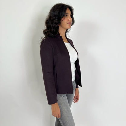AGNONA Giacca in lane e angora aubergine
