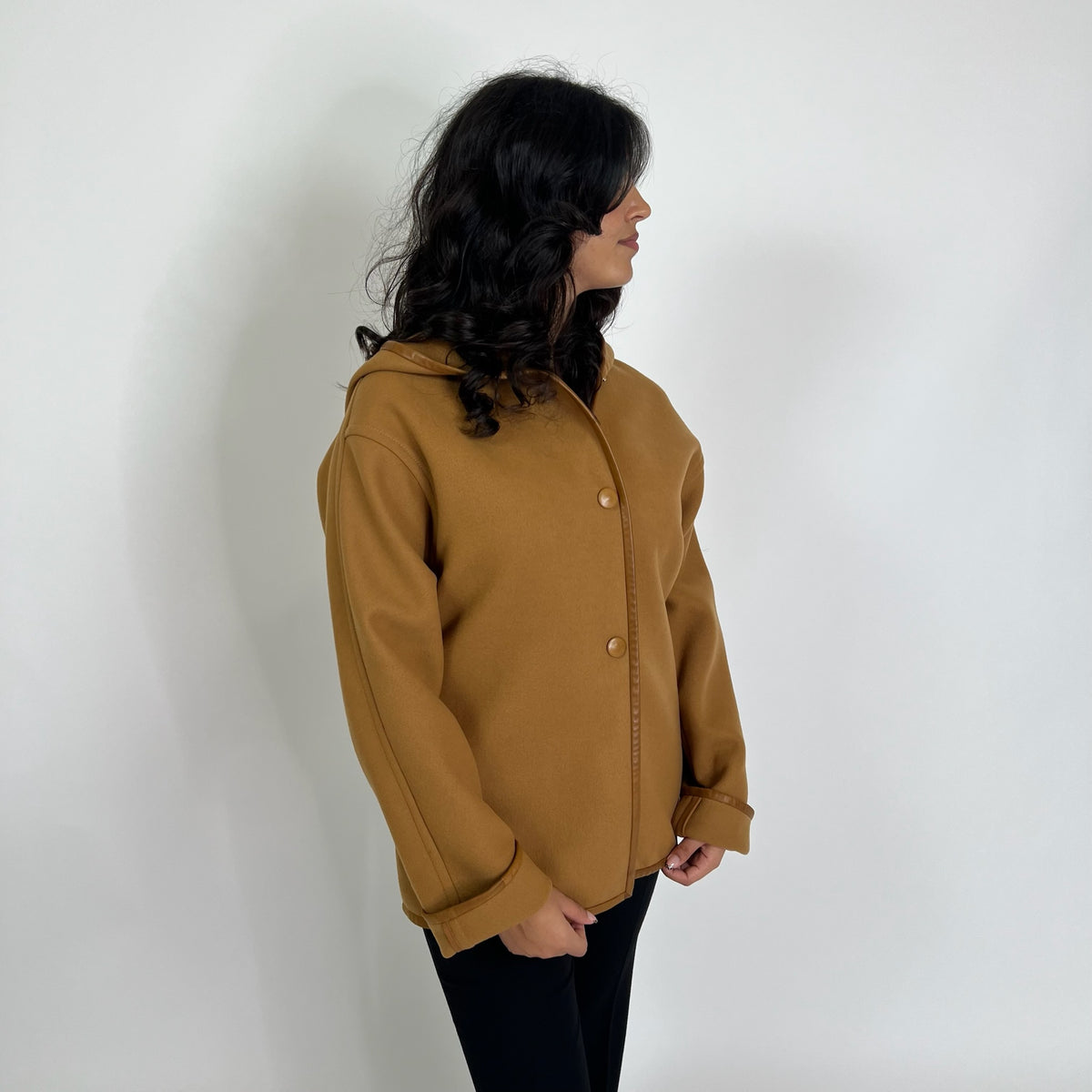 CHLOE' Caban Vintage nocciola con profili in pelle