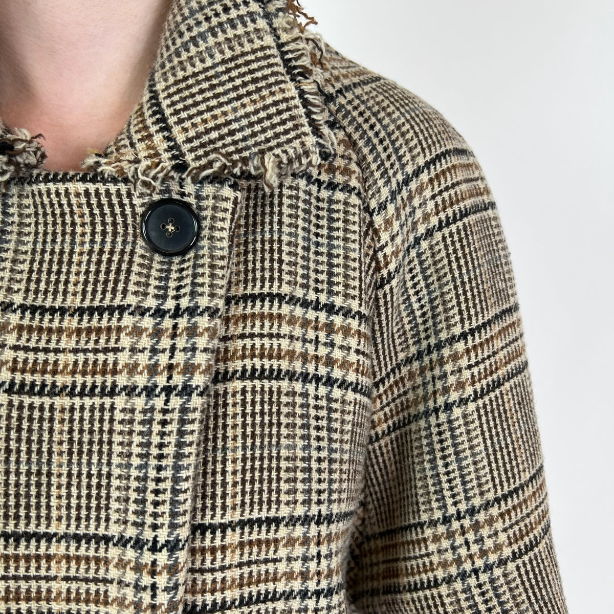 KASSL EDITION Cappotto prince de galles beige e marrone