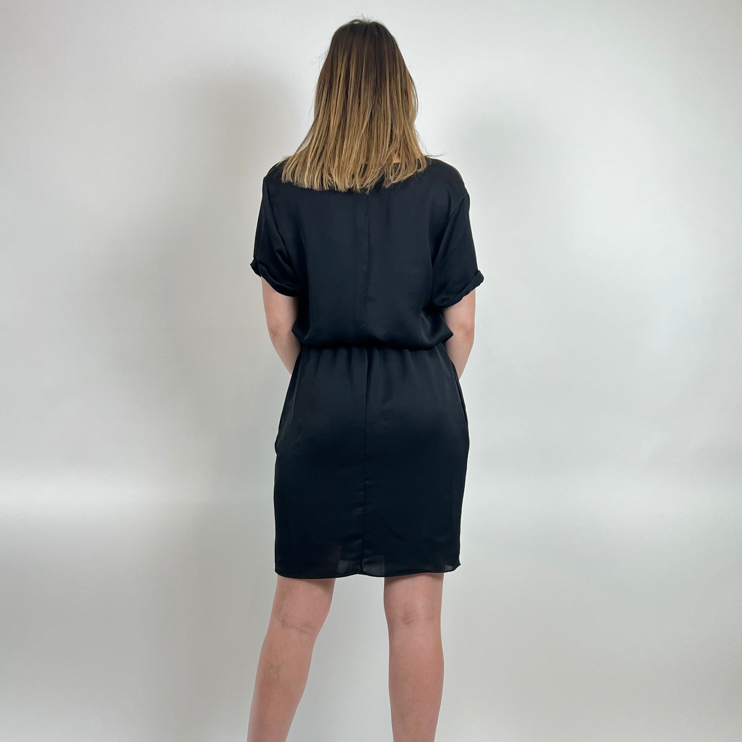 CARVEN Abito nero con arricciatura