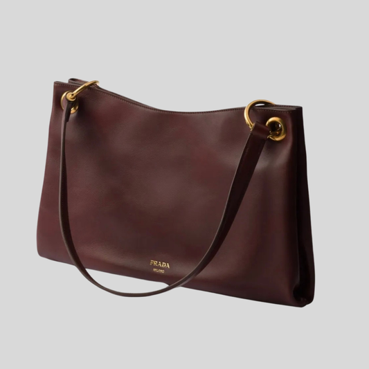 PRADA Borsa Etude in pelle marrone