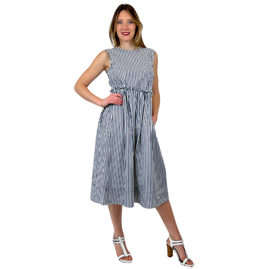 MARELLA Abito rigato bianco blu