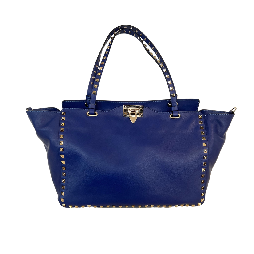 VALENTINO Borsa shopping Rock Stud bluette