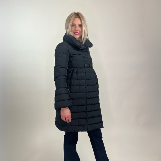 MONCLER Piumino lungo doppio petto nero