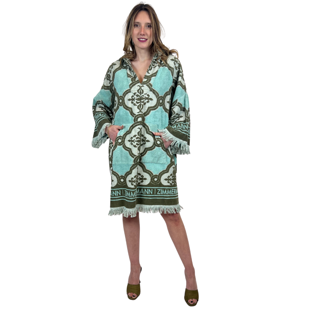 ZIMMERMANN Poncho in spugna verde acqua