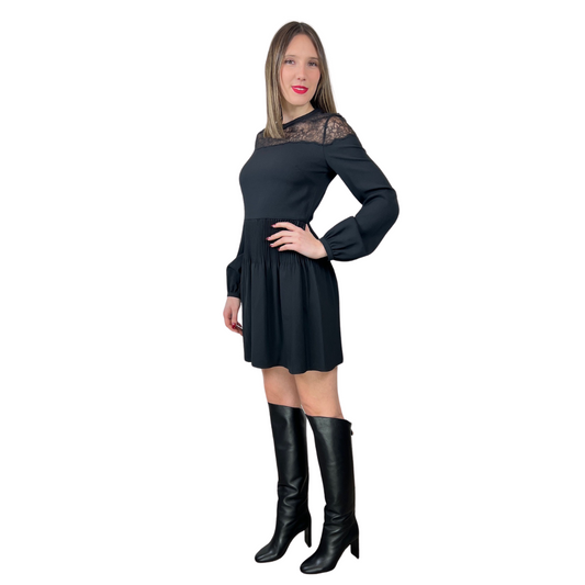 VALENTINO Abito nero con pizzo