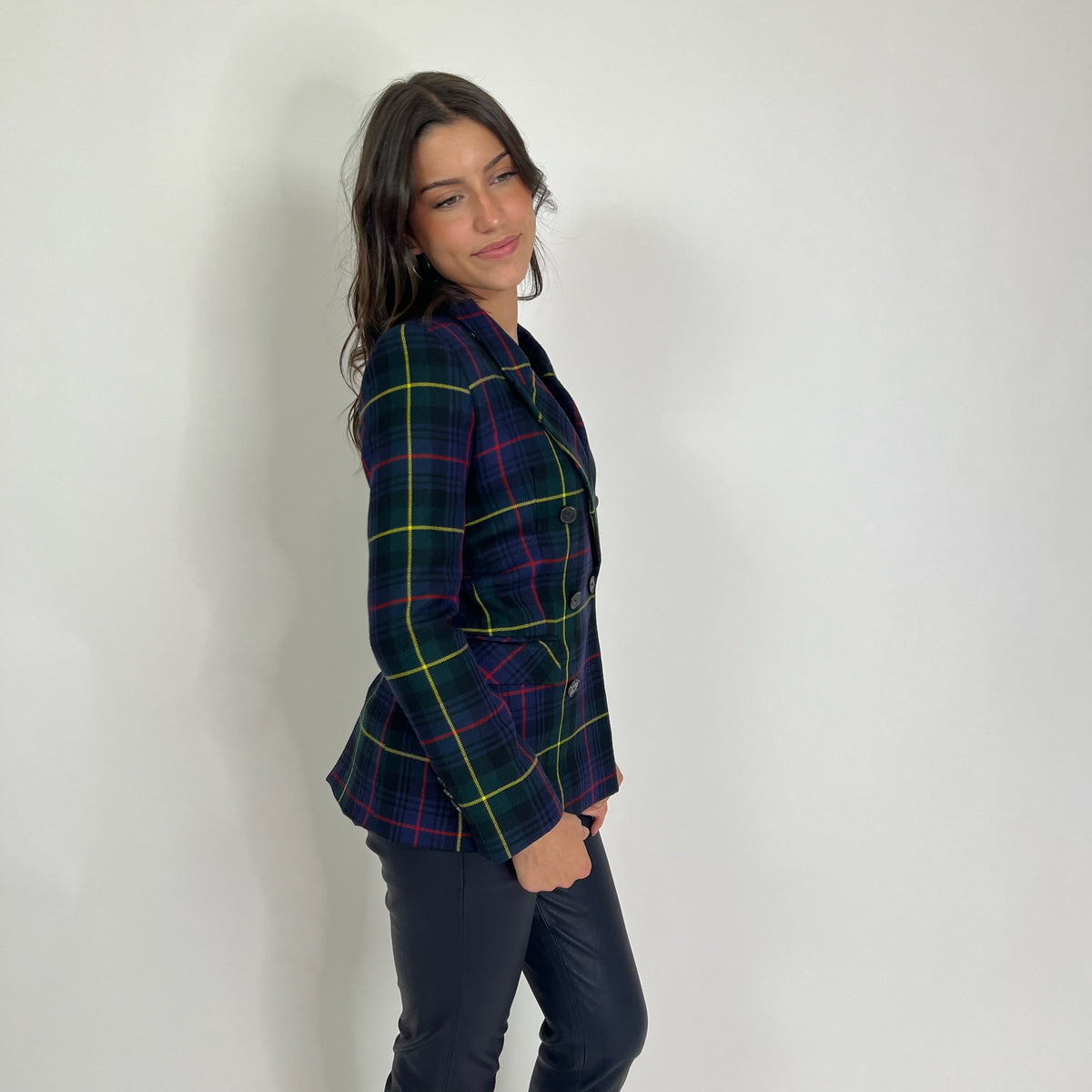 GIADA BENINCASA Giacca blazer scozzese blu