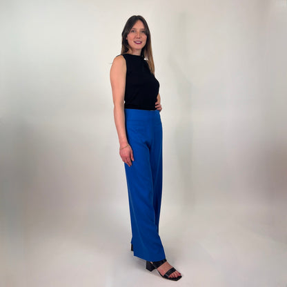 SANDRO Pantaloni gamba larga blu cina