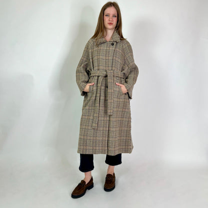 KASSL EDITION Cappotto prince de galles beige e marrone