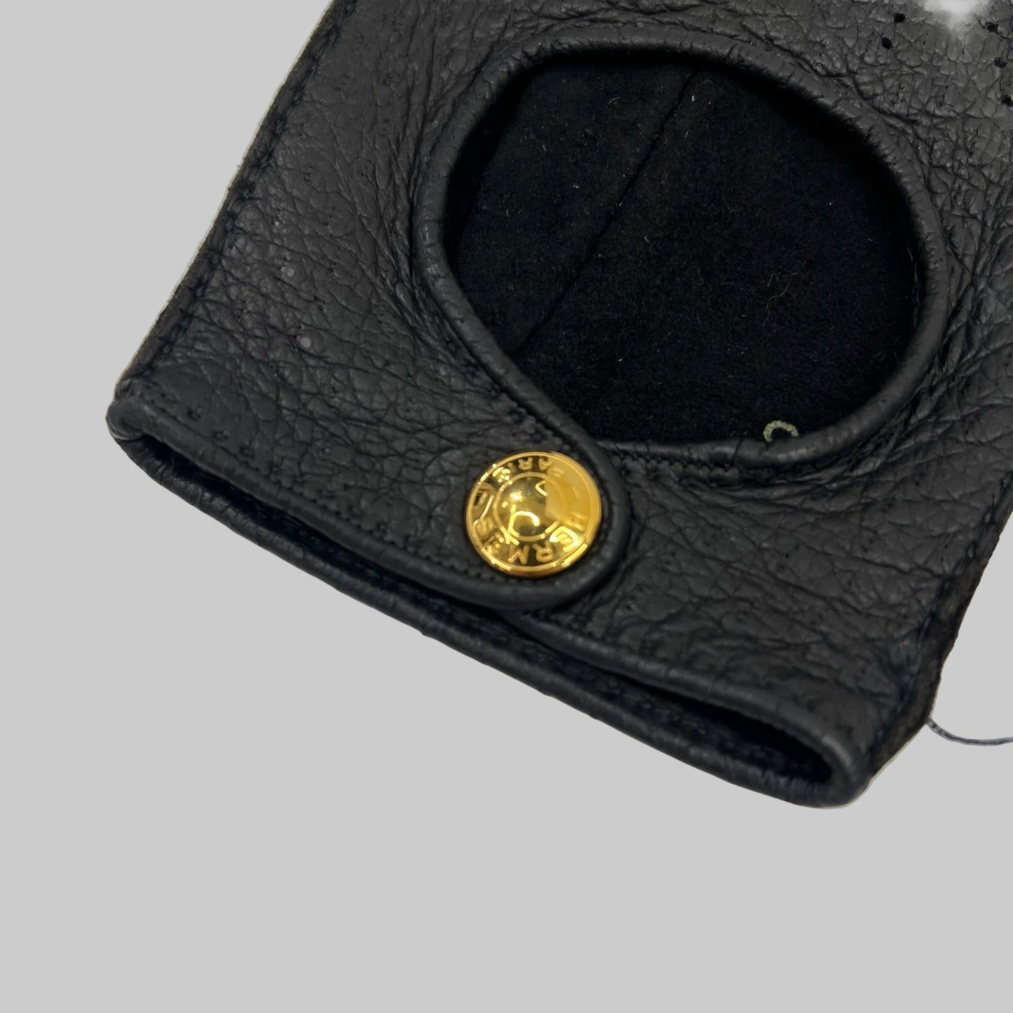 HERMES Guanti senza dita in nappa nera