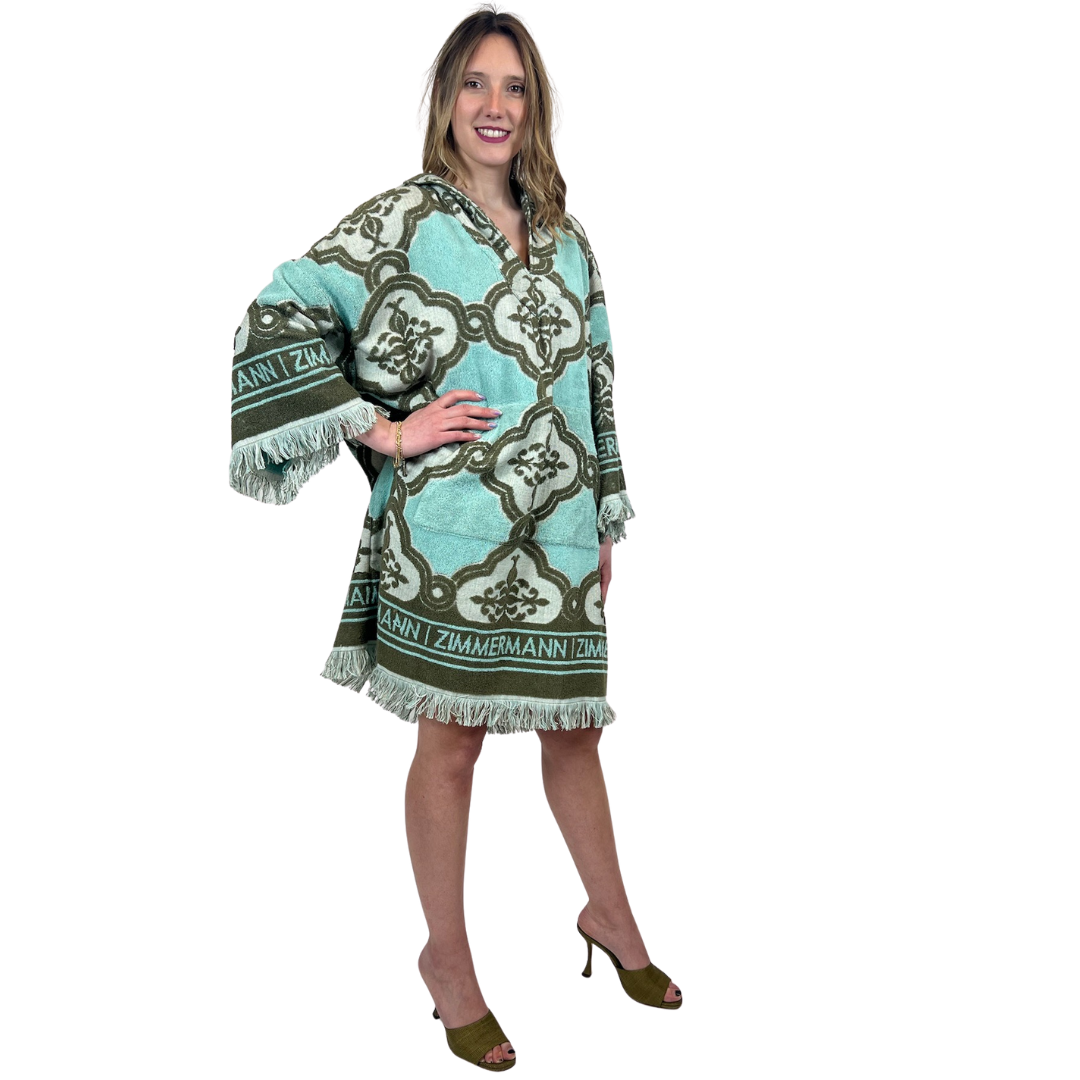 ZIMMERMANN Poncho in spugna verde acqua