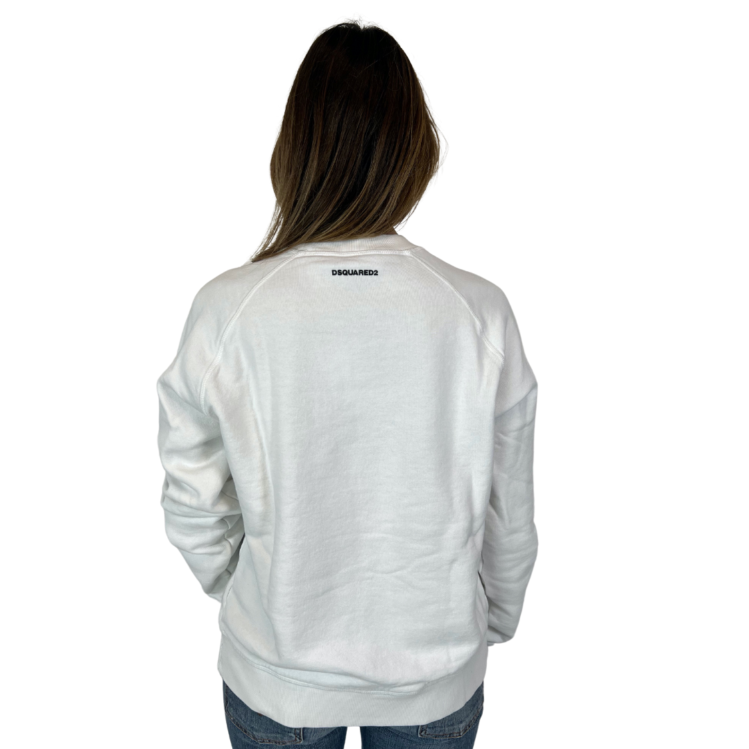 Dsquared Felpa bianca con serpente