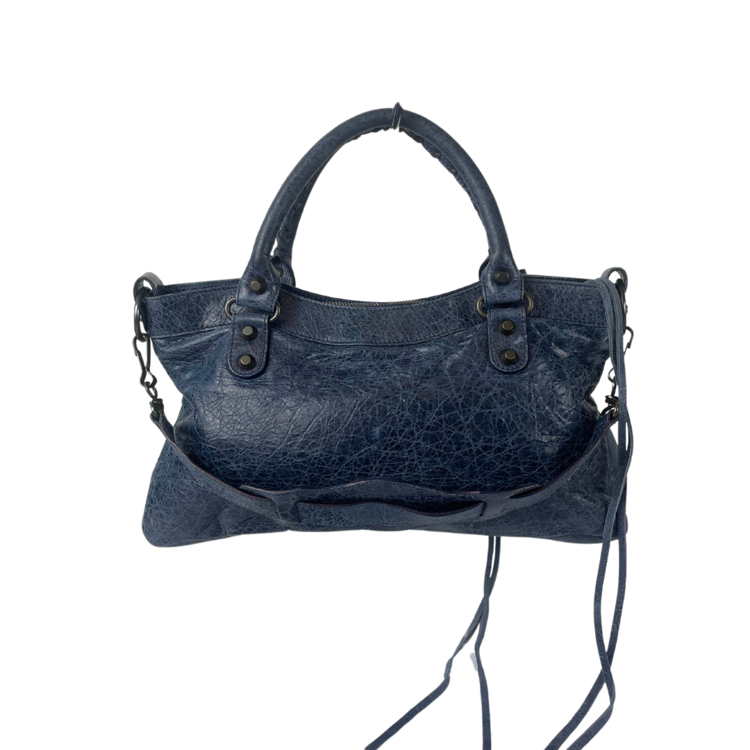 BALENCIAGA Borsa First blue jeans