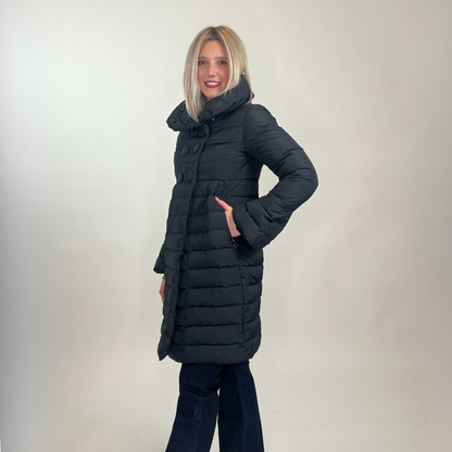 MONCLER Piumino lungo doppio petto nero