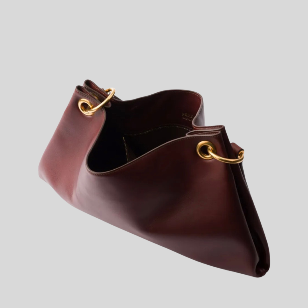 PRADA Borsa Etude in pelle marrone
