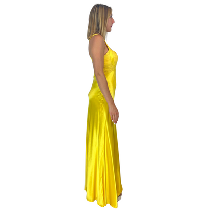 AIDAN MATTOX Abito lungo giallo