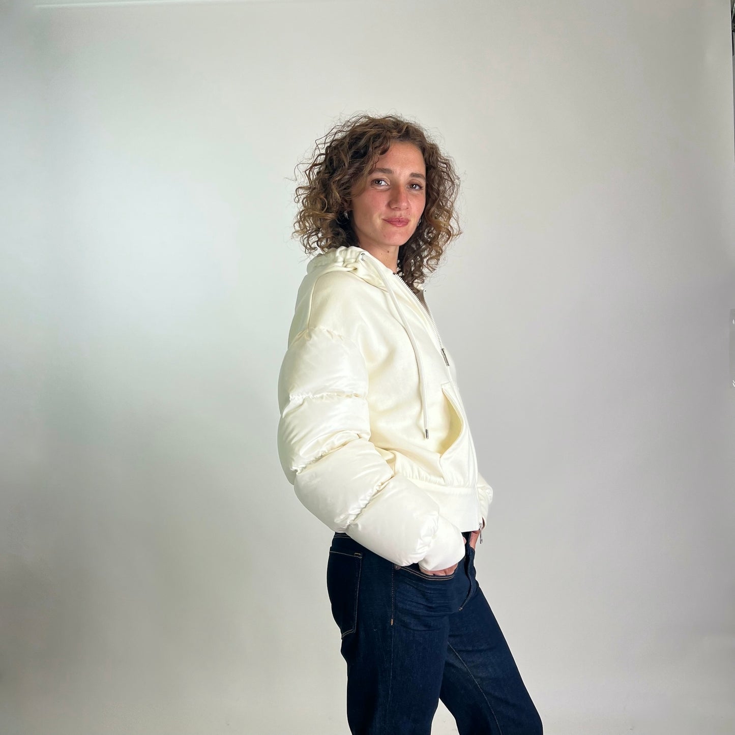 MONCLER Giacca felpa bianca