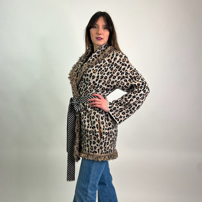 TONALI Cardigan lungo maculato