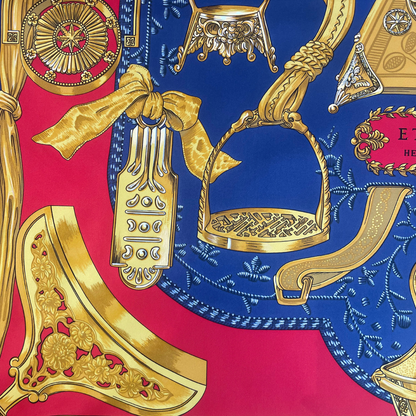 HERMES Foulard blu e rosso