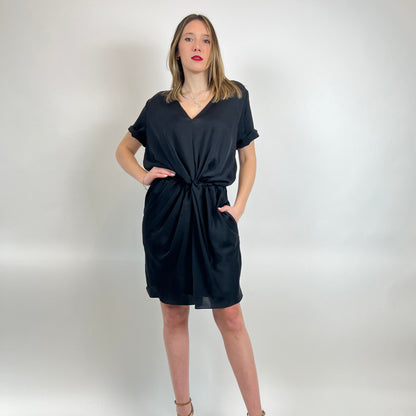 CARVEN Abito nero con arricciatura