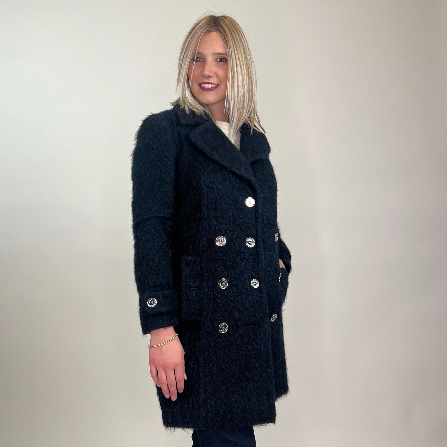 MICHAEL KORS Cappotto misto mohair blu