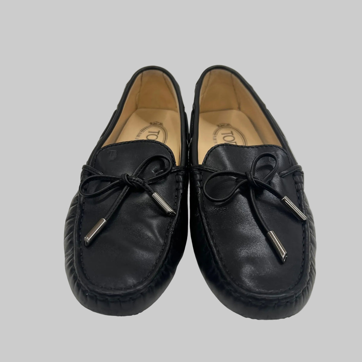 TOD'S Scarpe mocassini neri con gommini