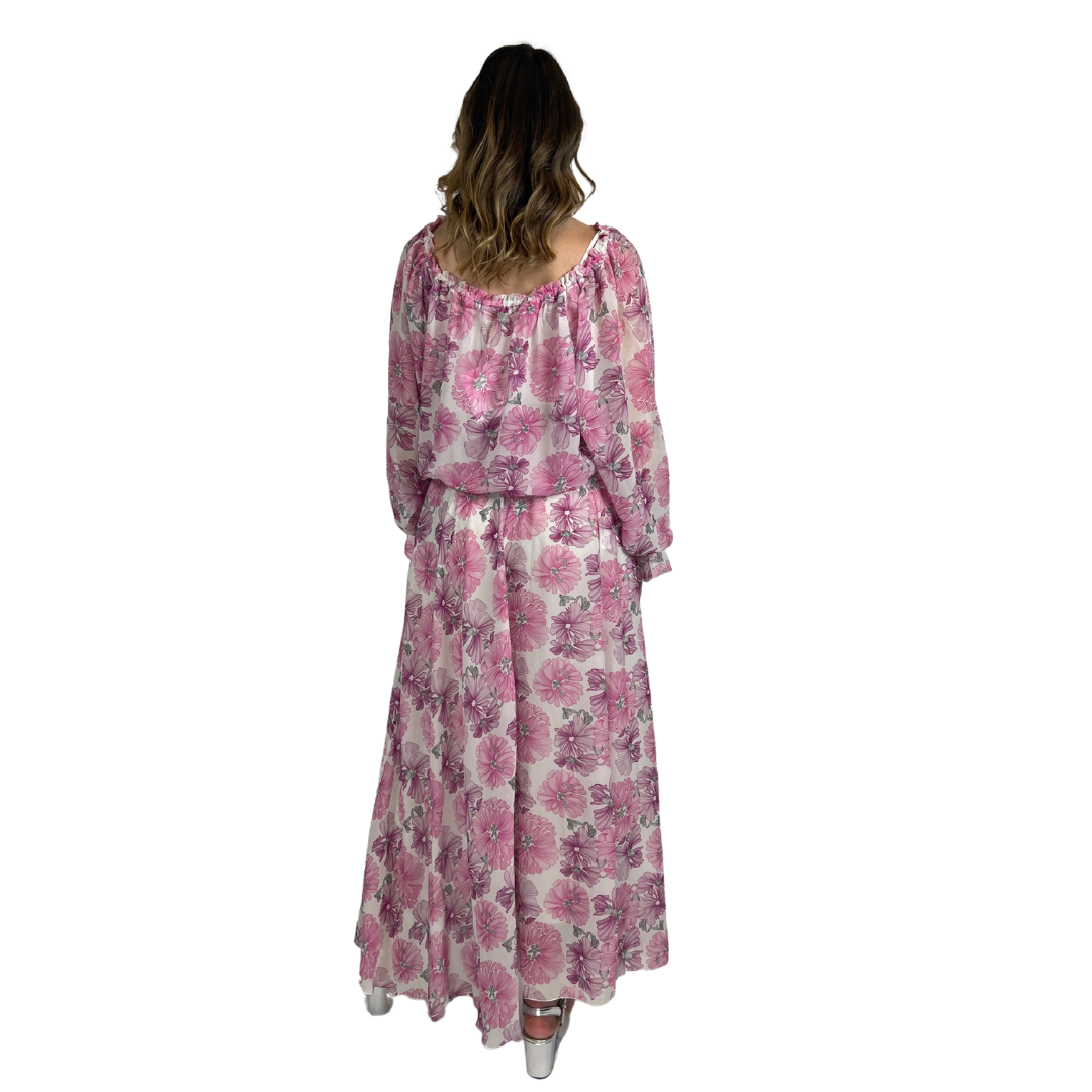 NOLITA Abito lungo fiorato rosa