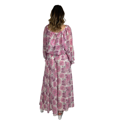 NOLITA Abito lungo fiorato rosa