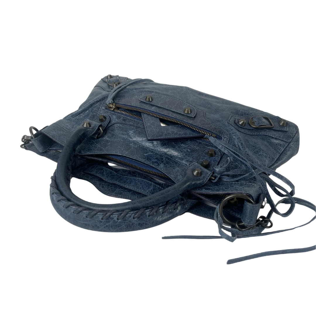 BALENCIAGA Borsa First blue jeans