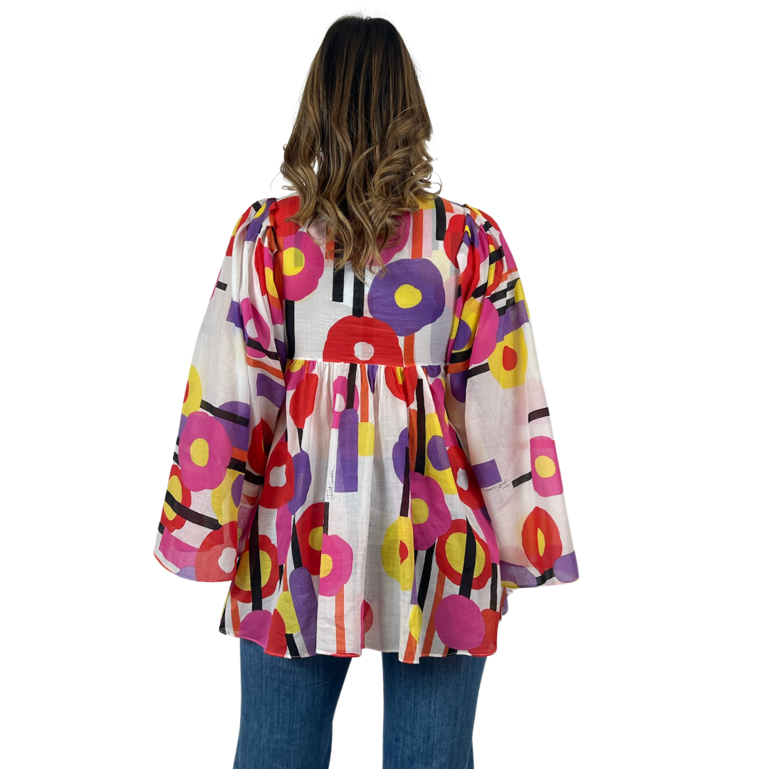JUST CAVALLI Casacca in voile di cotone fondo bianco