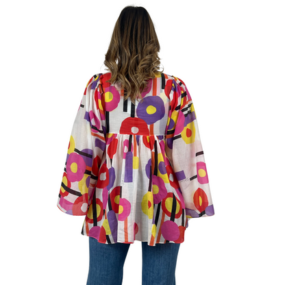 JUST CAVALLI Casacca in voile di cotone fondo bianco