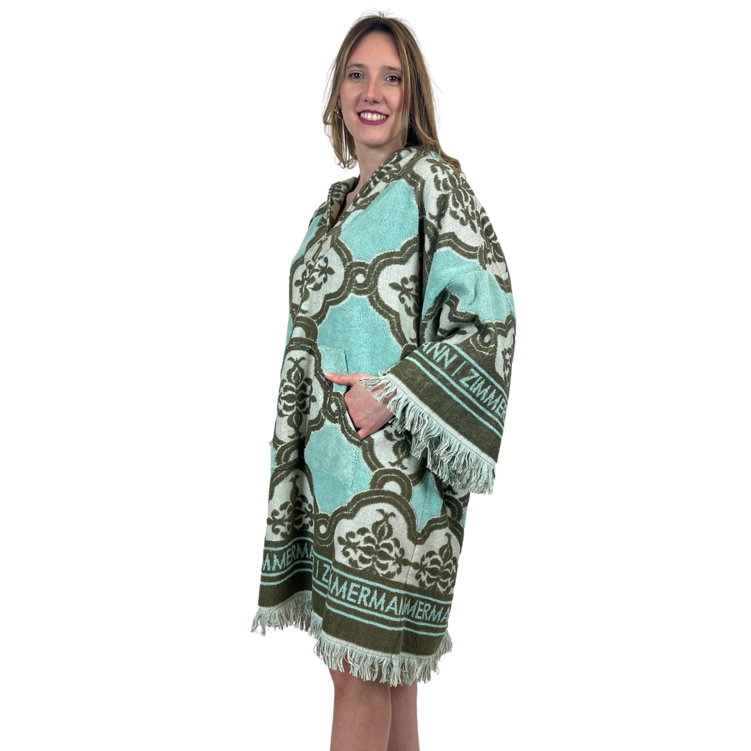 ZIMMERMANN Poncho in spugna verde acqua