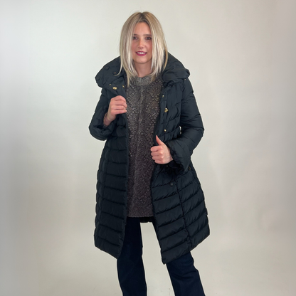 MONCLER Piumino lungo doppio petto nero