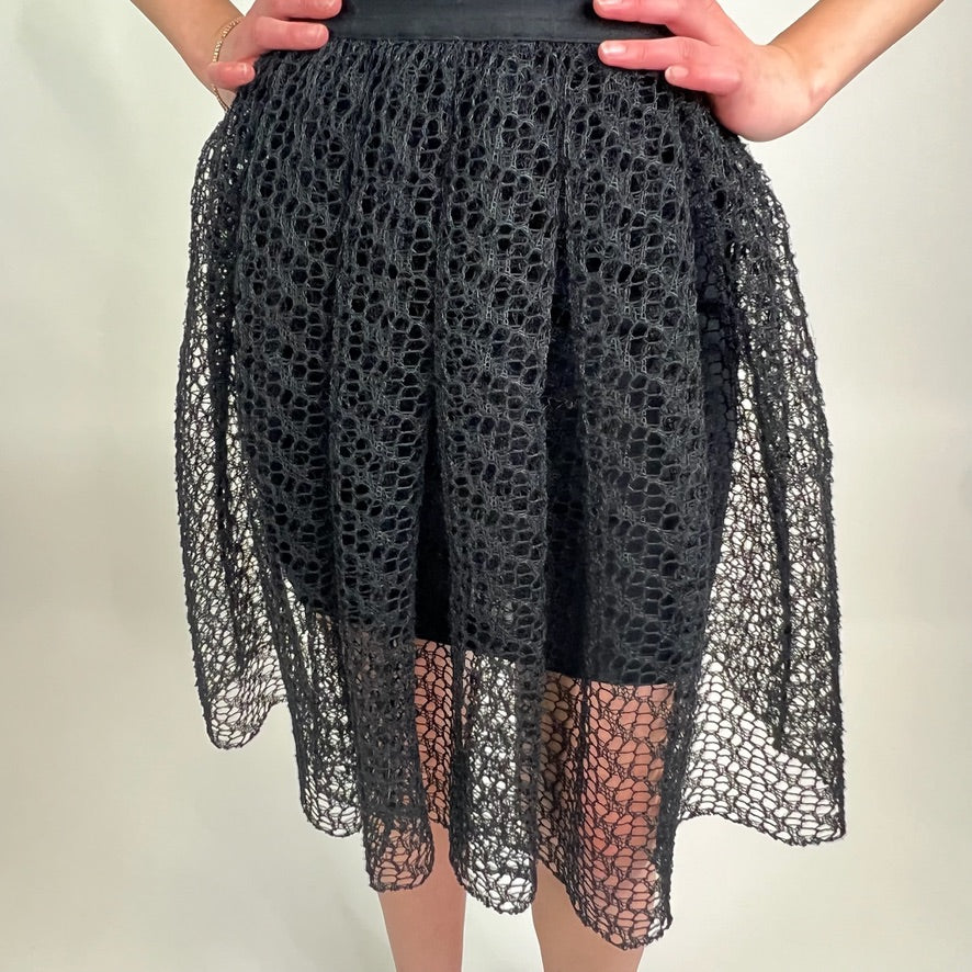 CHRISTIAN DIOR Abito traforato nero