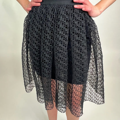 CHRISTIAN DIOR Abito traforato nero