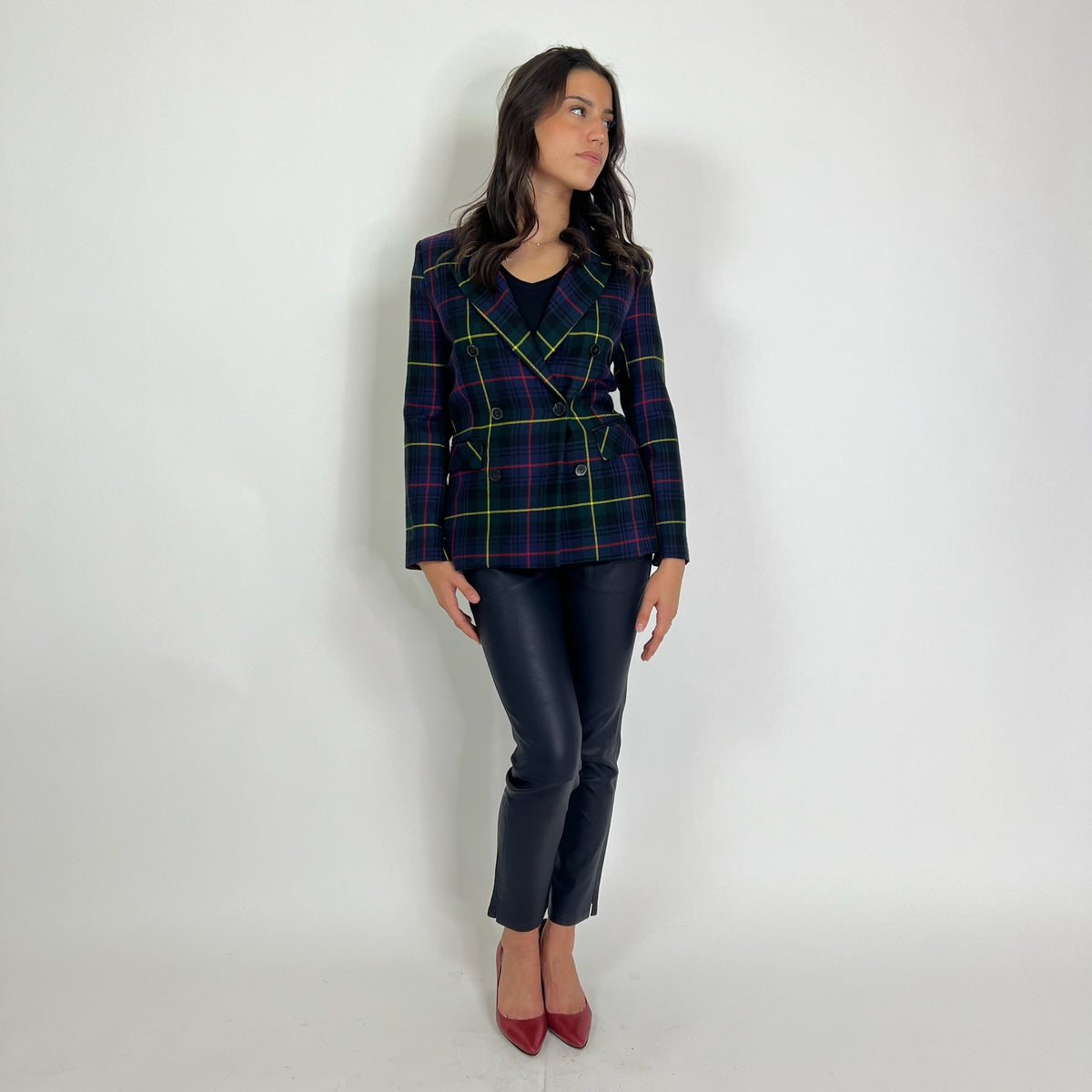 GIADA BENINCASA Giacca blazer scozzese blu