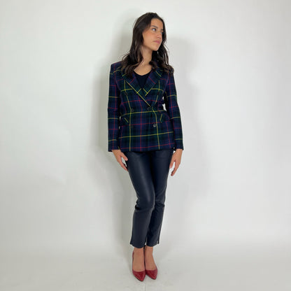 GIADA BENINCASA Giacca blazer scozzese blu