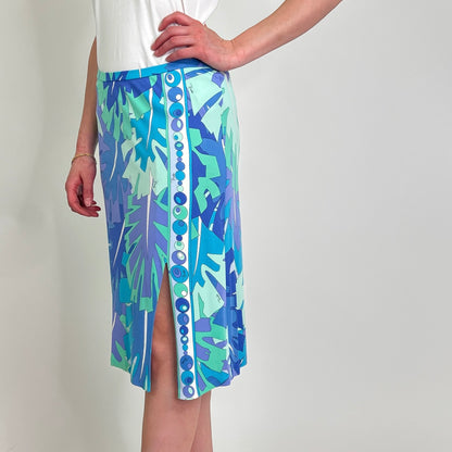 EMILIO PUCCI Gonna tubino fantasia azzurra