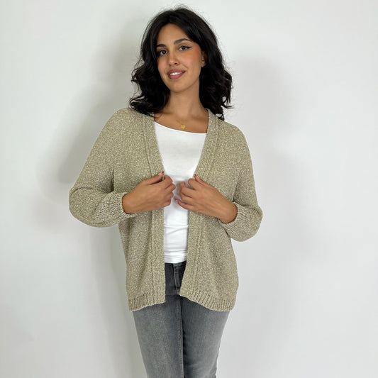 ESSENTIEL ANTWERP  Cardigan aperto lamè oro