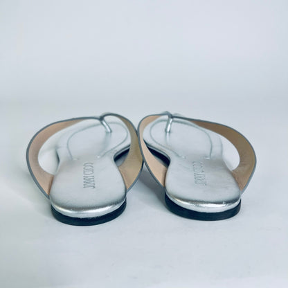 JIMMY CHOO Sandalo infradito argento