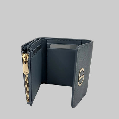 CHRISTIAN DIOR Portafoglio grigio dauphin con logo centrale