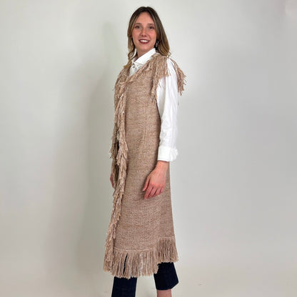 CHARLOTT Gilet in maglia beige filo lamè