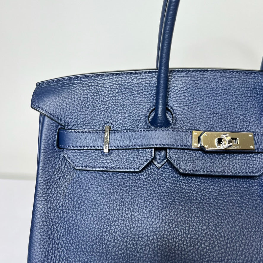 HERMES Borsa Birkin 35 bluette in pelle togo
