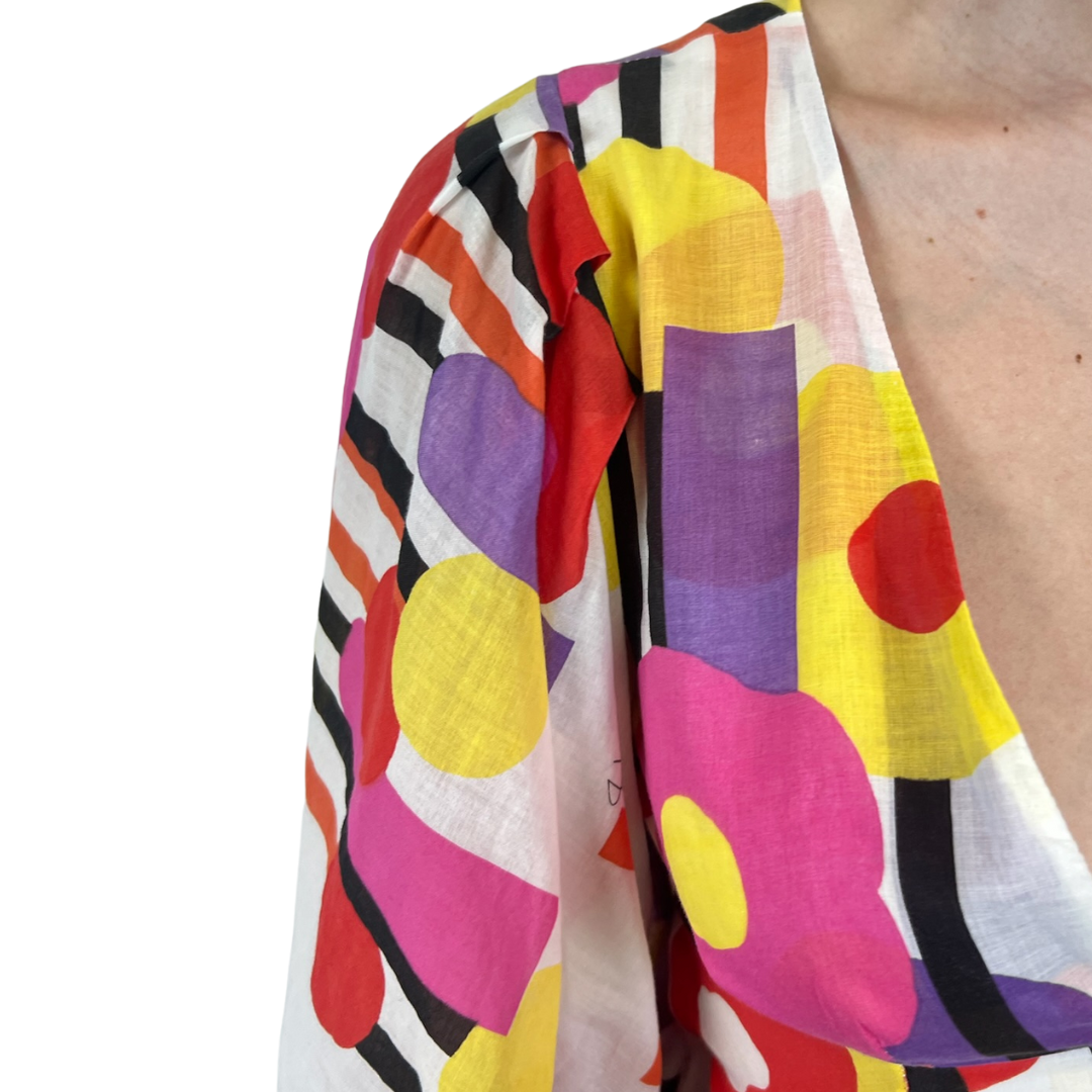 JUST CAVALLI Casacca in voile di cotone fondo bianco